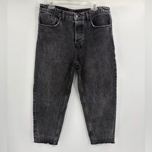 Ksubi black grey straight leg anti k jeans streetwear fray hem denim size 34